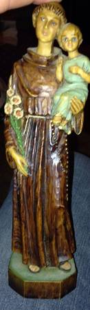 Anri Wood Carved Figurines St Anthony - Boxed