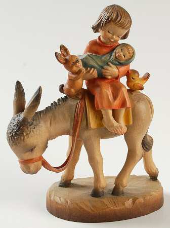 Anri Wood Carved Figurines Flight Into Egypt - Boxed