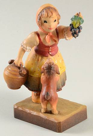 Anri Wood Carved Figurines Harvest Helper - No Box