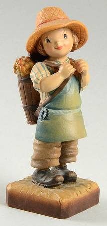 Anri Wood Carved Figurines Harvest Time - Boxed