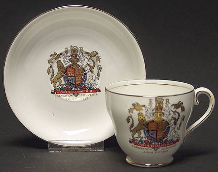 Adderley Royalty Giftware Elizabeth Ii Coronation Cup & Saucer - No Box
