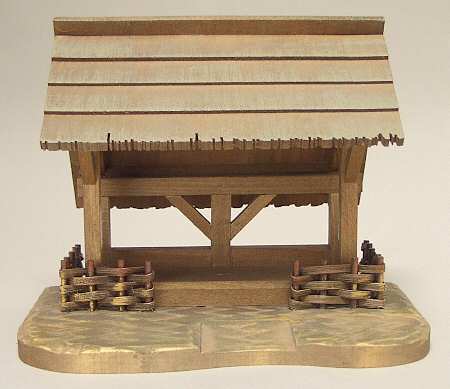 Ferrandiz Nativity-3" Stable-9"X5"X7" - Creche/Stable