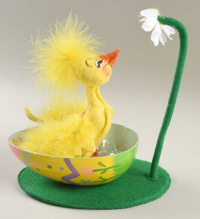 Analee Easter Dolls Yellow Duck Showering In Egg - No Box