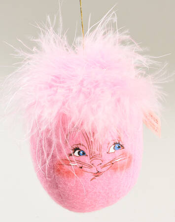 Analee Easter Dolls Annalee Pink Egg Ornament - No Box 159