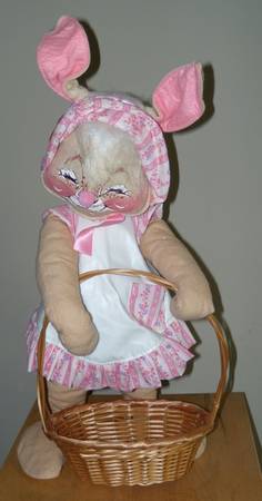 Analee Easter Dolls Country Girl Bunny With Basket - No Box