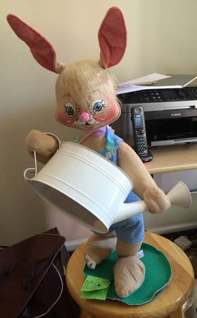 Analee Easter Dolls Country Boy Bunny With Watering Can - No Box