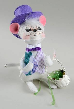 Easter and Spring Mice Spring Boy Mouse With Basket - No Box