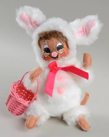 Easter and Spring Mice Mouse In Bunny Costume W/Baske - No Box