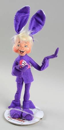 Analee Easter Dolls Lavender Bunny Elf W/Butterfly - No Box