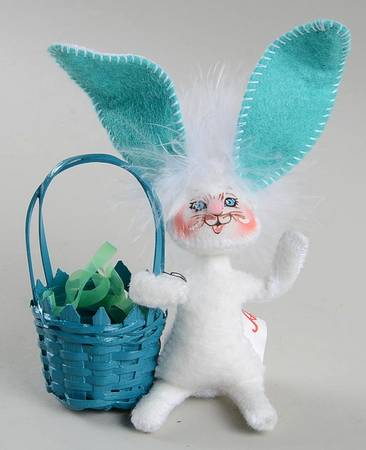 Analee Easter Dolls Bunny With Aqua Basket - No Box