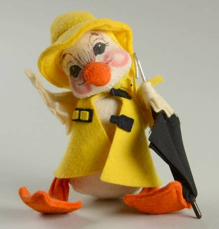 Analee Easter Dolls Raincoat Duck With Umbrella - No Box