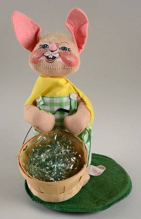 Analee Easter Dolls 1988 Country Boy Bunny W/Bask - No Box