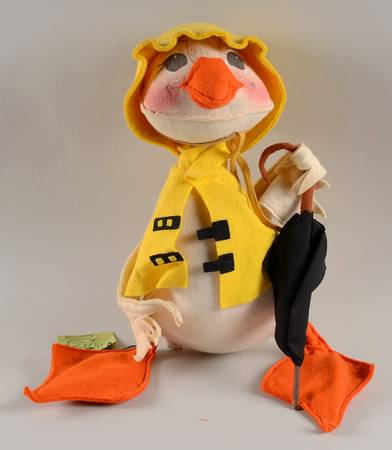 Analee Easter Dolls Duck W/ Raincoat & Umbrella - No Box
