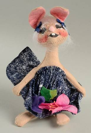 Analee Easter Dolls Country Girl Bunny With Flower - No Box