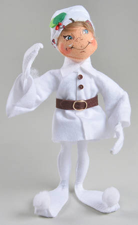 Annalee Christmas Doll Winter Berry White Elf - No Box
