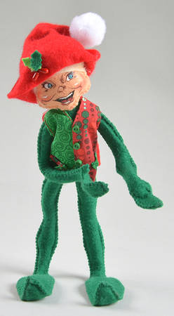 Annalee Christmas Doll Festive Green Elf - No Box