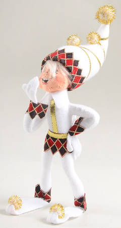 Annalee Christmas Doll White Harlequin Elf - No Box