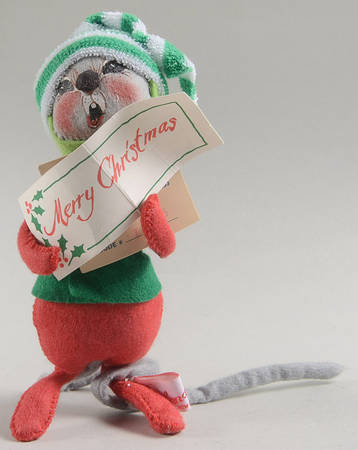 Christmas Mice Caroler Mouse - Green - No Box