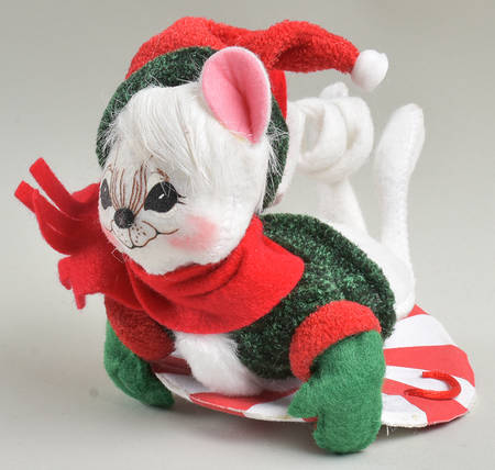 Christmas Mice Flying Saucer Mouse - On Peppermint - No Box