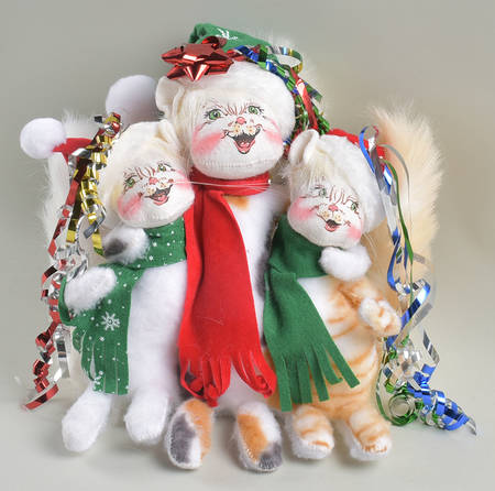 Annalee Christmas Doll All Wrapped Up Kitties - No Box