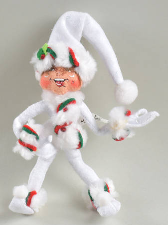 Annalee Christmas Doll White Peppermint Twist Elf - No Box