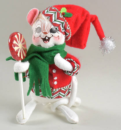 Christmas Mice Christmas Candy Boy Mouse W/Lollipop - No Box