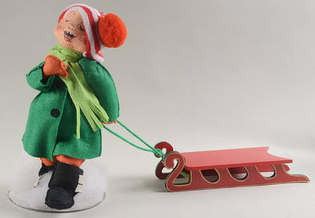 People Christmas Boy With Sled - No Box