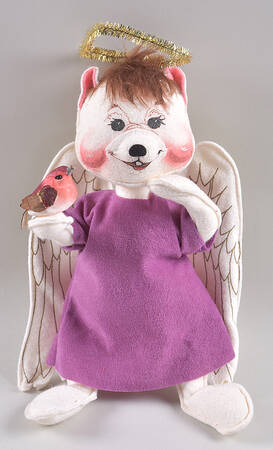 Annalee Christmas Doll Un-Bear-Ably Angelic Bear With Bird - No Box