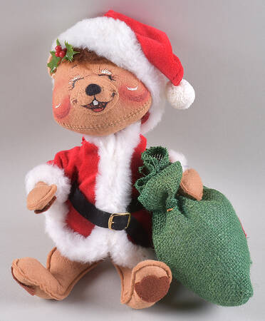 Annalee Christmas Doll Santa Bear With Toy Bag - No Box