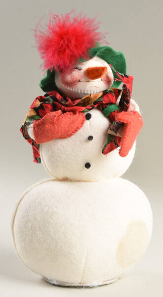 Annalee Christmas Doll Snow Woman With Red Feather - Nb641, No Box