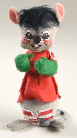 Christmas Mice Mouse-Red Shirt,Green Mittens - No Box