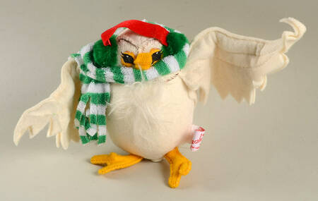 Annalee Christmas Doll 1990 Snowy Owl W/ Ear Muffs - No Box