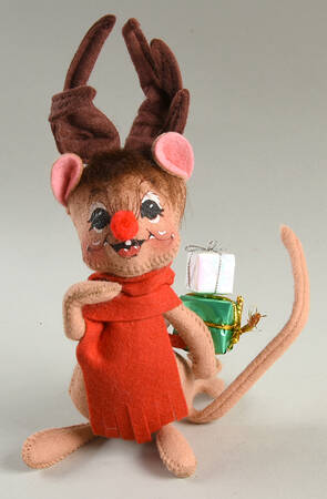 Christmas Mice Christmas Masquerade Mouse With Antlers - No Box