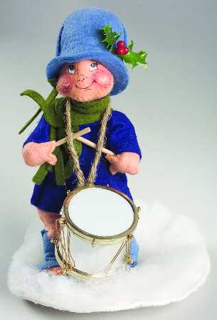 People Christmas Blue Drummer Boy - White Drum - No Box
