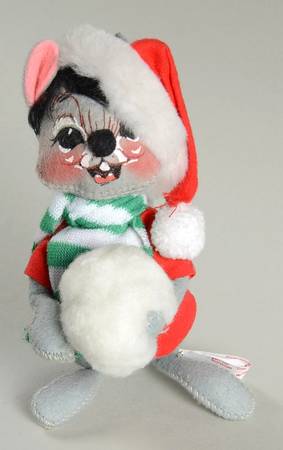 Christmas Mice Mouse With Snowball - No Box