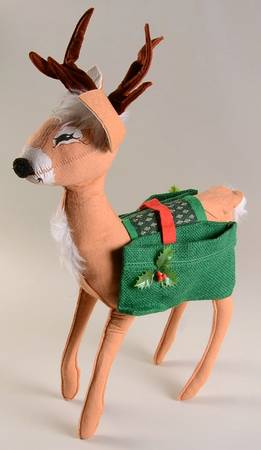 Annalee Christmas Doll Reindeer W/ Saddlebags - No Box 60