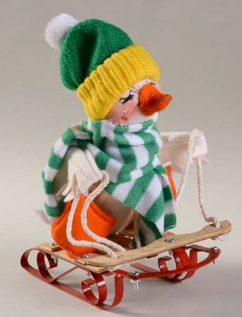 Annalee Christmas Doll Duck On Sled - No Box