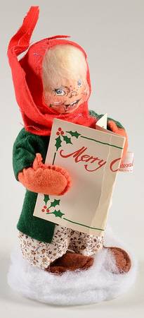 People Christmas Girl Caroler With Blonde Hair - No Box