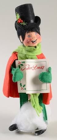 People Christmas Man Caroler With Top Hat - No Box