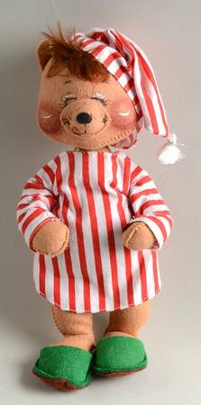 Annalee Christmas Doll Mr Nightshirt Bear-Eyes Closed - No Box