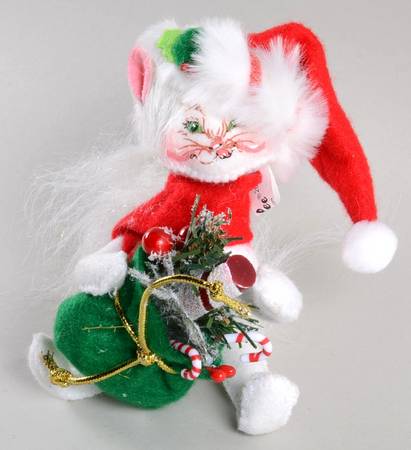 Annalee Christmas Doll Cat With Goody Bag - No Box