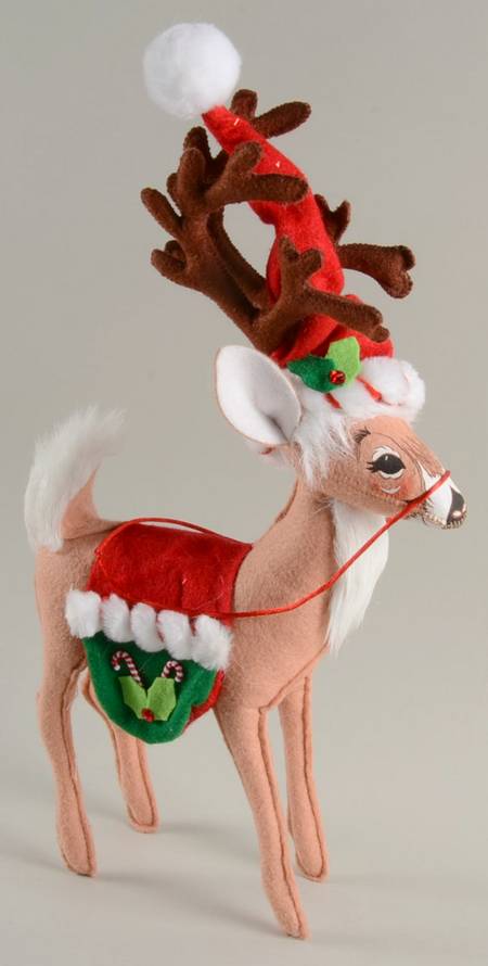 Annalee Christmas Doll Peppermint Twist Reindeer - No Box