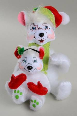 Annalee Christmas Doll Snowflake Bear And Cub - No Box