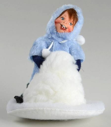People Christmas Boy Building Snowman - No Box