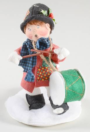People Christmas Red Drummer Boy - Green Drum - No Box
