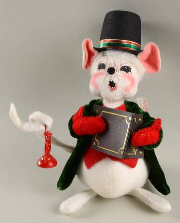 Christmas Mice Caroler Man Mouse With Lantern - No Box