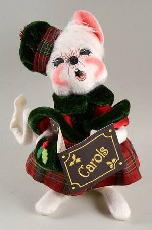 Christmas Mice Caroler Woman Mouse - No Box