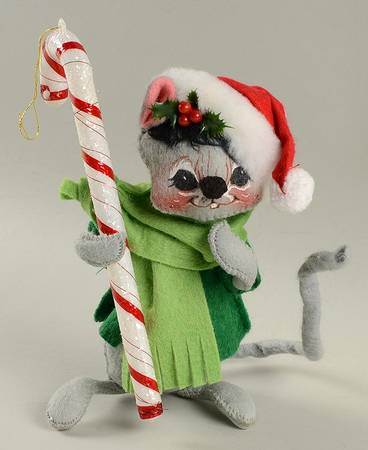 Christmas Mice Mouse With Candy Cane-Red - No Box