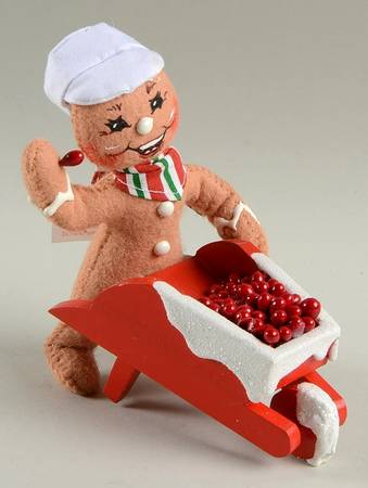 Annalee Christmas Doll Red Hot Helper Gingerbread With Wheelbar - No Box