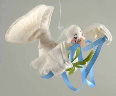 Annalee Christmas Doll Christmas Dove Mobile-Blue Ribbon - No Box